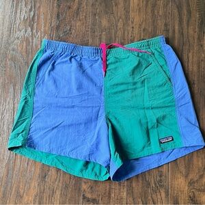 Patagonia Baggies Athletic Shorts Large in Colorblock Blue and Green